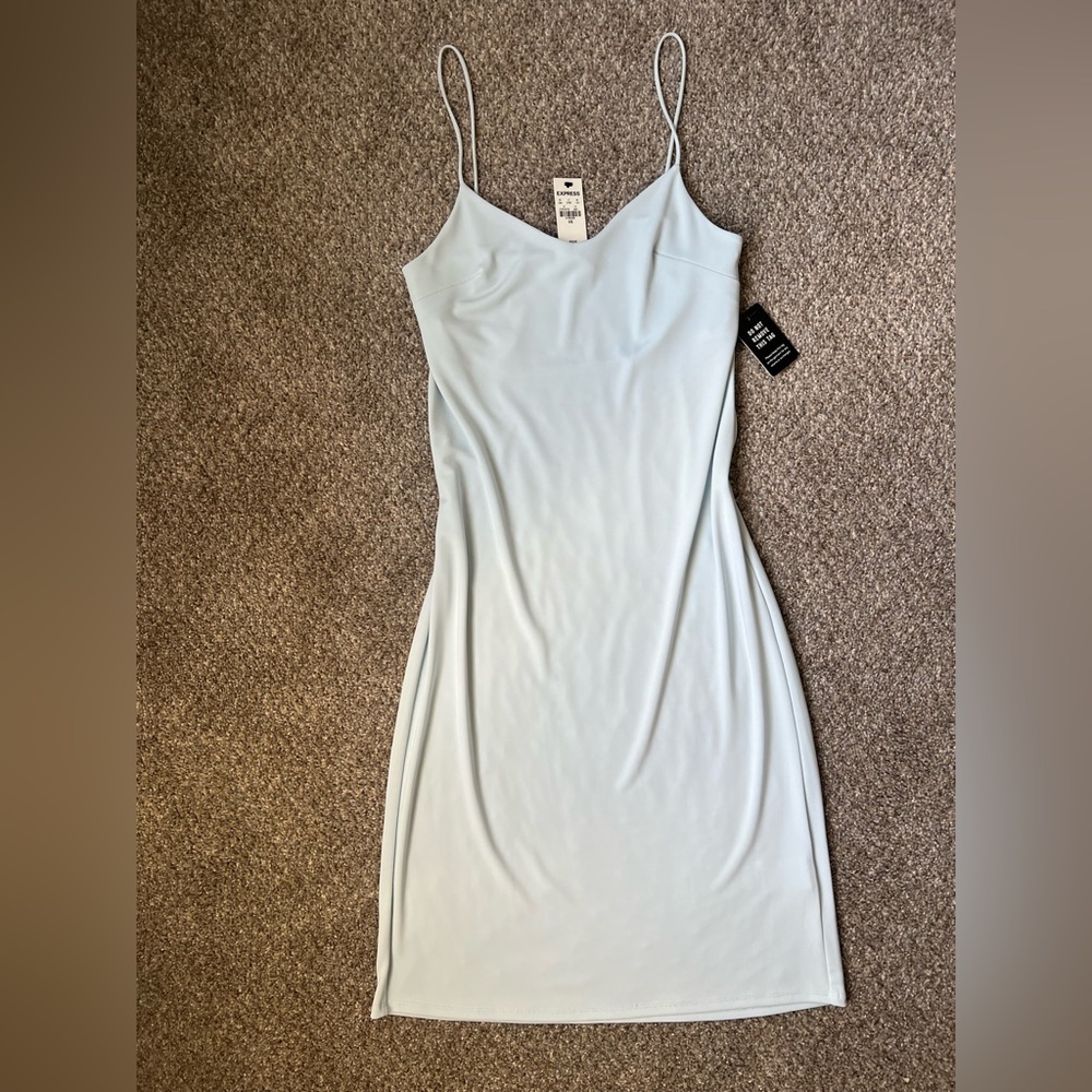 Elegant Light Blue Slip Dress From Express NWT